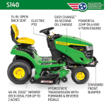 John Deere S140 48 in. 22 HP V-Twin GAS Hydrostatic Riding Lawn Tractor - Image 4