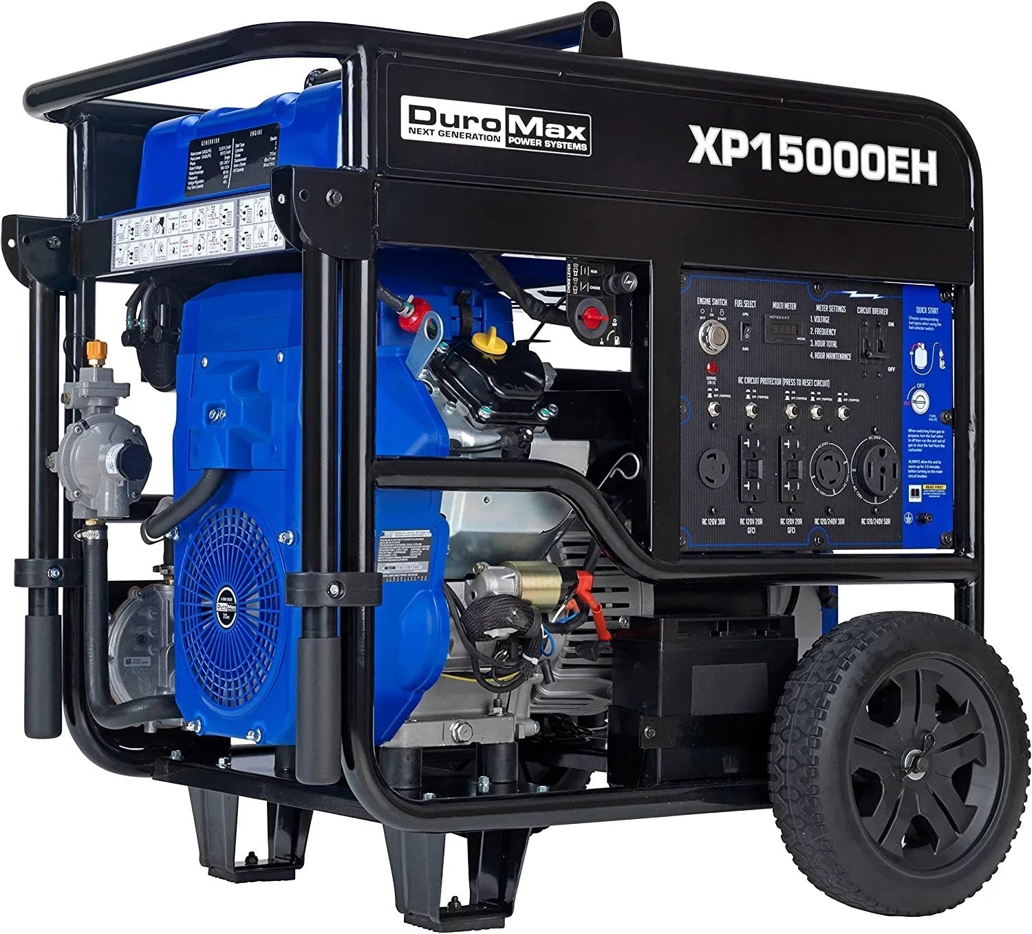 815LEEOYcfS._AC_SL1500-1 DuroMax XP15000E 15000-Watt 713cc V-Twin Gas Powered Electric Start Portable Generator - Image 1