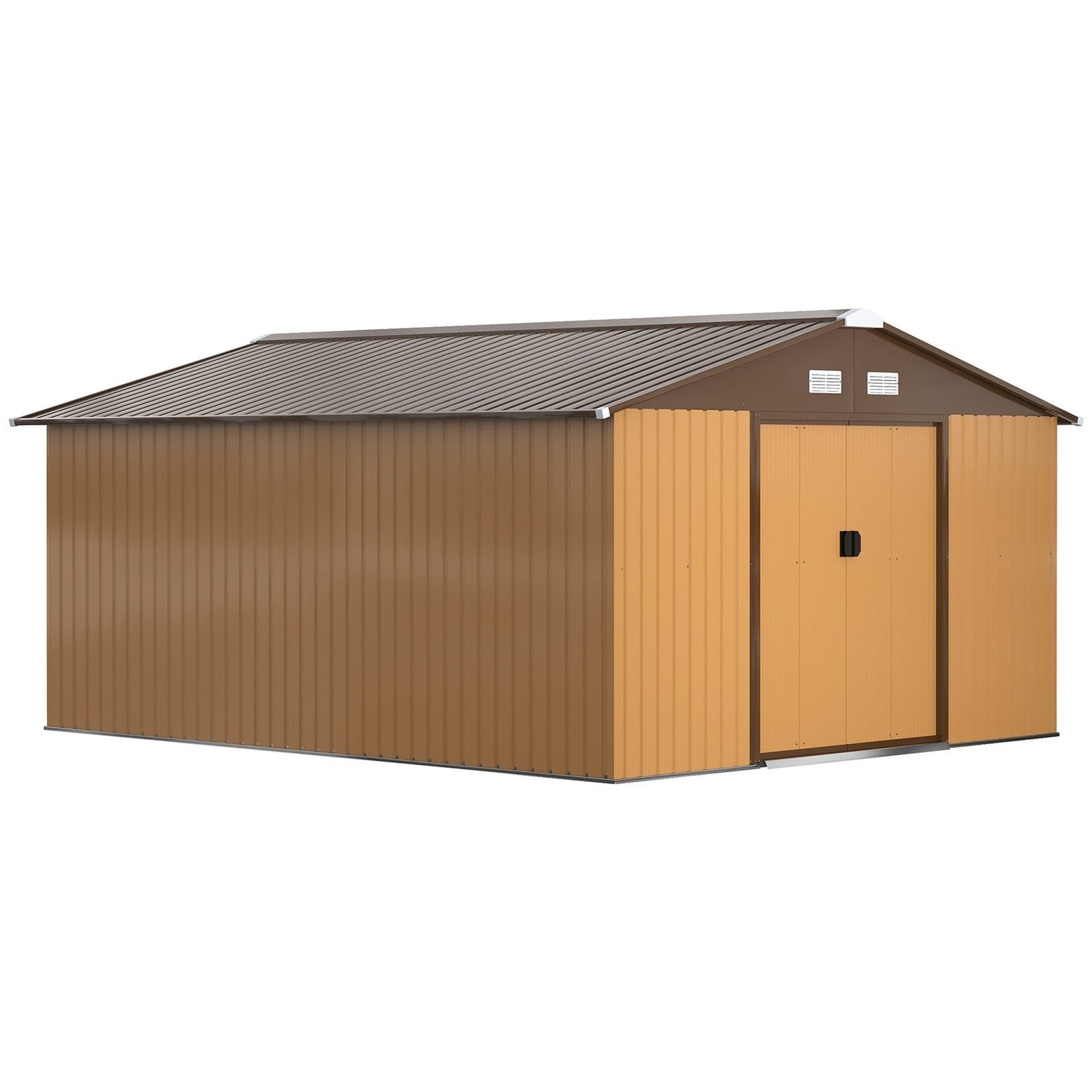 outsunny-outdoor-storage-shed-yellow-11-x-13-galvanized-steel-3142546-1 Outsunny Outdoor Storage Shed Yellow 11′ x 13′ Galvanized Steel - Prioka