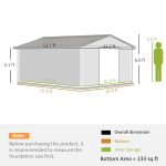 Outsunny Outdoor Storage Shed Yellow 11’×13′ Galvanized Steel - Image 5
