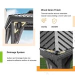 Patioslife Hardtop Pergola Gazebo Grey 10 ft×12 ft Aluminum Frame Galvanized Steel Roof - Image 3