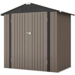 Patiowell 10 ft. W x 12 ft. D Galvanized Steel Outdoor Storage Shed, 119 sq. ft. - Prioka