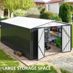 Patiowell 10 x 12 ft. Metal Outdoor Storage Shed, 119 sq. ft. - Image 3