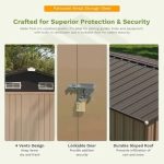 Patiowell 10×8 ft Metal Outdoor Storage Shed with Windows - Image 4