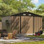 Patiowell 10×8 ft Metal Outdoor Storage Shed with Windows - Image 3