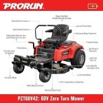 PRORUN PZT60V42 60V 42-inch Brushless Electric Zero Turn Riding Lawn Mower - Image 7