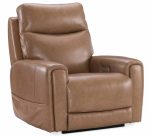 Raze Leather Power Lift Recliner With Articulating Headrest And Lumbar In Light Brown - Image 4