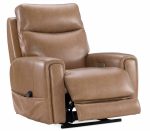 Raze Leather Power Lift Recliner With Articulating Headrest And Lumbar In Light Brown - Image 8