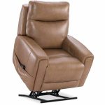Raze Leather Power Lift Recliner With Articulating Headrest And Lumbar In Light Brown - Image 13