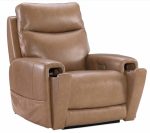 Raze Leather Power Lift Recliner With Articulating Headrest And Lumbar In Light Brown - Image 10