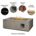 Real Flame Aegean 42″ Rectangle Propane Gas Outdoors Fire Tables - Image 5