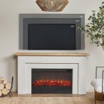 Real Flame Malie 68″ Electric Fireplace with Mantel & Remote Control - Image 5