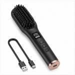 Rechargeable Hair Straightening Brush 160–200°C Digital Temperature Control Portable - Image 4