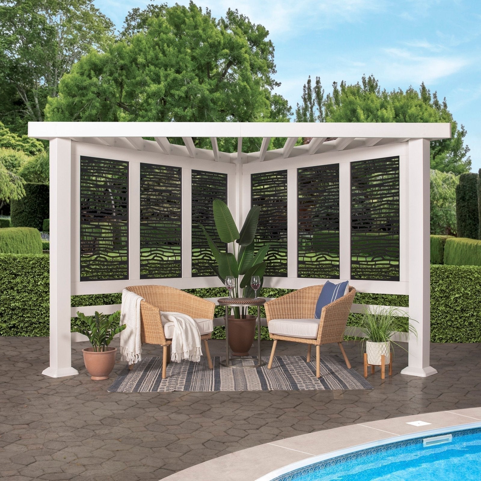 richmond-modern-steel-cabana-pergola-1215863 Richmond Modern Steel Cabana Pergola - Image 1