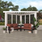 Ridgedale Modern Steel Cabana Pergola with Conversational Seating - Image 3