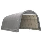 ShelterLogic 15 x 28 x 12 ft. Round Top Portable Garage Shelter, Gray - Prioka