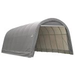 ShelterLogic 15 x 28 x 12 ft. Round Top Portable Garage Shelter, Gray - Prioka