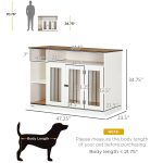Small and Medium Dog Crate End Table with Extra Storage Space, Dog Crate Furniture with Large Tabletop, Pet Crate with Lockable Door, White - Image 4