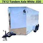 Spartan 12 Enclosed Cargo Trailer Tandem Axle – White Heavy-Duty Cargo Hauler SP7X12TA