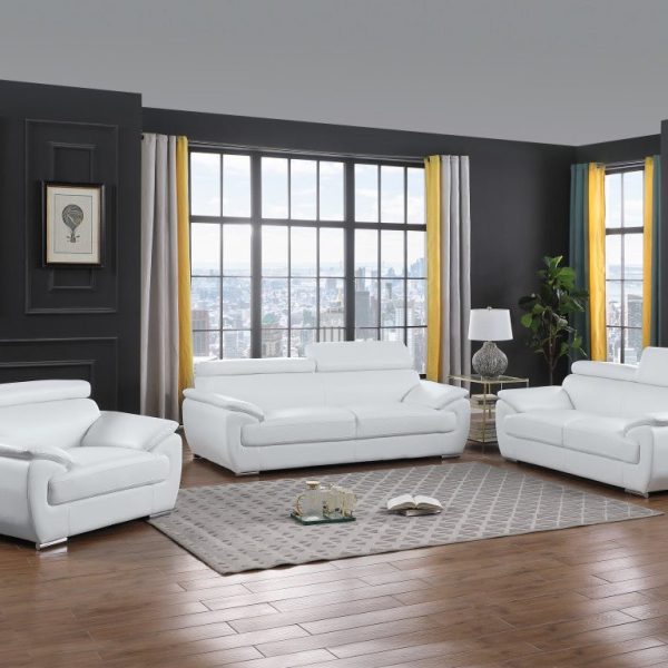 Sterling Leather Seating Set – White