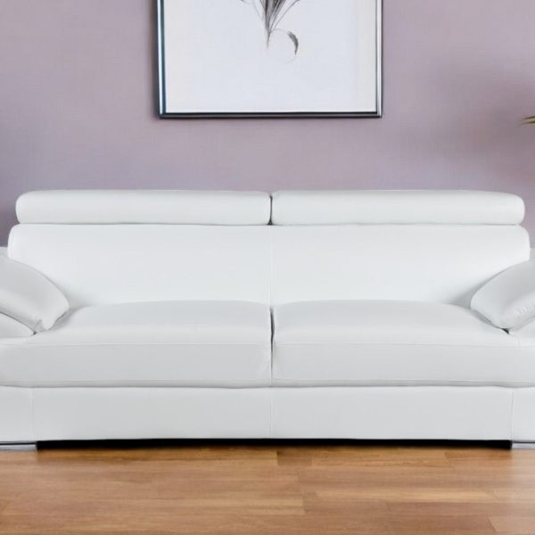 Sterling Leather Sofa – White