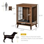 Stylish Dog Kennel, Wooden & Wire End Table Furniture with Cushion & Lockable Magnetic Doors, Small Size Pet Crate Indoor Animal Cage, Brown - Image 6
