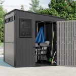 Suncast 8 ft. x 7 ft. Cabana Entertainment Resin Shed with Floor - Image 15