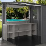 Suncast 8 ft. x 7 ft. Cabana Entertainment Resin Shed with Floor - Image 2
