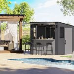 Suncast 8 ft. x 7 ft. Cabana Entertainment Resin Shed with Floor - Image 12