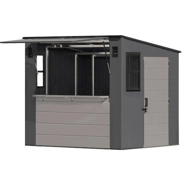 Suncast Cabana 8 x 7 ft. Resin Entertainment Storage Shed with Floor - Prioka