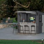 Suncast Cabana 8 x 7 ft. Resin Entertainment Storage Shed with Floor - Image 13
