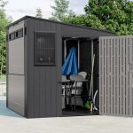 Suncast Cabana 8 x 7 ft. Resin Entertainment Storage Shed with Floor - Image 12