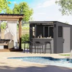 Suncast Cabana 8 x 7 ft. Resin Entertainment Storage Shed with Floor - Image 2