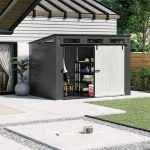 Suncast Modernist 10 ft. x 7 ft. Barn Door Resin Storage Shed - Image 5