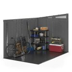 Suncast Modernist 10 ft. x 7 ft. Barn Door Resin Storage Shed - Image 2