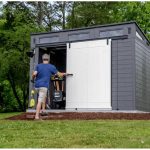 Suncast Modernist 10 ft. x 7 ft. Barn Door Resin Storage Shed - Image 18