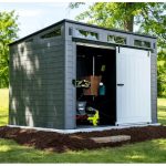 Suncast Modernist 10 ft. x 7 ft. Barn Door Resin Storage Shed - Image 23