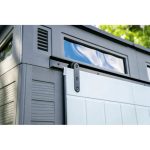 Suncast Modernist 10 ft. x 7 ft. Barn Door Resin Storage Shed - Image 10