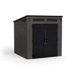 Suncast Modernist 7 ft. x 7 ft. Resin Vertical Pent Storage Shed with Floor Kits - Prioka