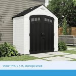 Suncast Vista 7 ft. x 4 ft. Resin Standard Modern Storage Shed with Floor Kit - Image 3