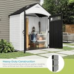 Suncast Vista 7 ft. x 4 ft. Resin Standard Modern Storage Shed with Floor Kit - Image 9