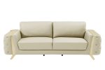 The Aldridge – Beige Italian Leather Sofa with Gold Legs - Image 10