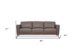 The Belmont – Taupe Leather Sofa with Black Legs - Image 3