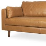 The Edisto – Tan Leather Sofa with Toss Pillows - Image 3
