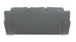 The Halston – 85" Gray Leather Sofa With Silver Legs - Image 8
