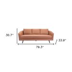 The Harrow – Brown Faux Leather Sofa - Image 2