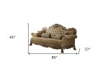 The Kensington – Bone Faux Leather Sofa with Toss Pillows - Image 2