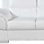 The Lena – White Leather Sofa with Silver Legs - Image 4