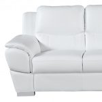The Lena – White Leather Sofa with Silver Legs - Image 3