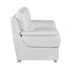 The Lena – White Leather Sofa with Silver Legs - Image 6